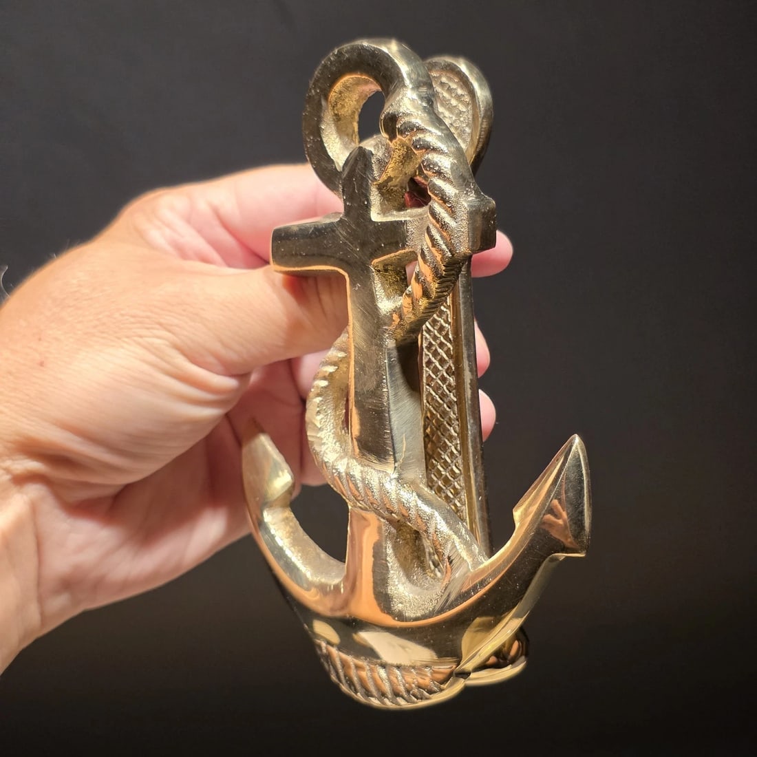 6" Brass Anchor Door Knocker - 6