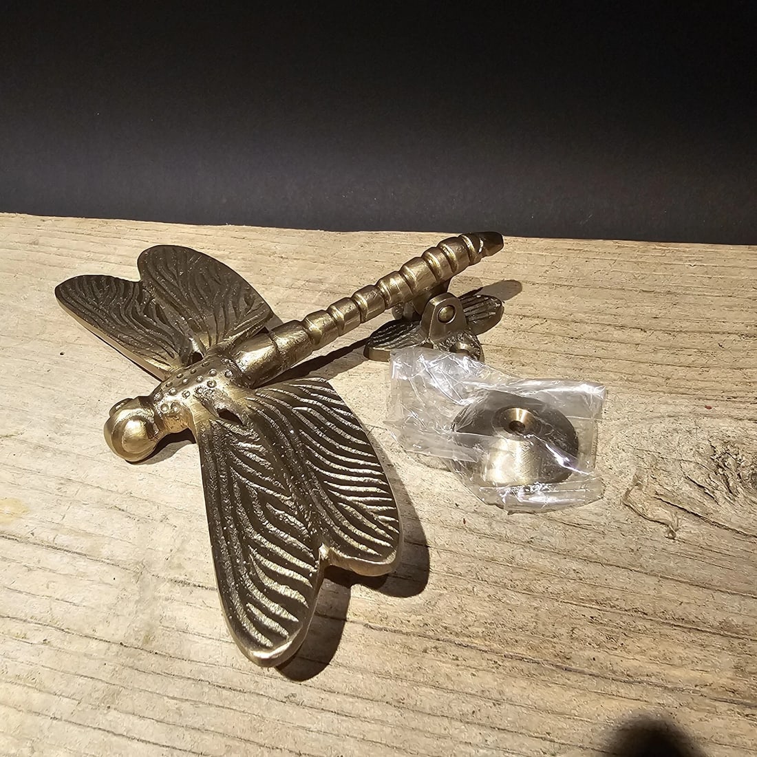 6-1/4" Brass Dragonfly Door Knocker - 3