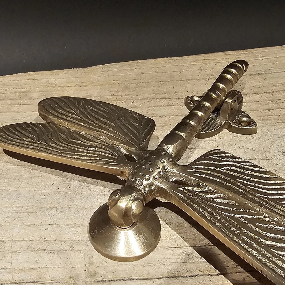 6-1/4" Brass Dragonfly Door Knocker - 4