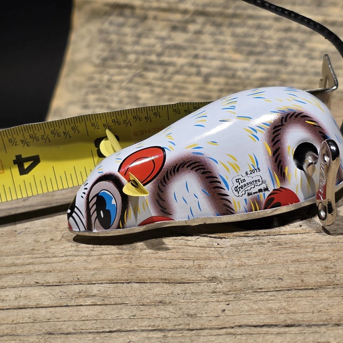 Tin Litho Mouse Toy Wind Up Mechanical Mouse - 12