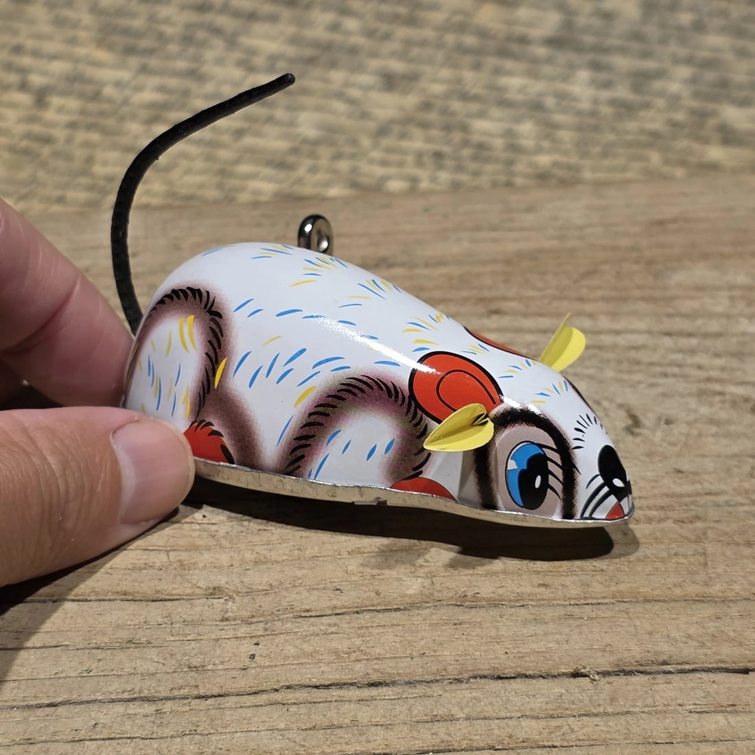 Tin Litho Mouse Toy Wind Up Mechanical Mouse - 5