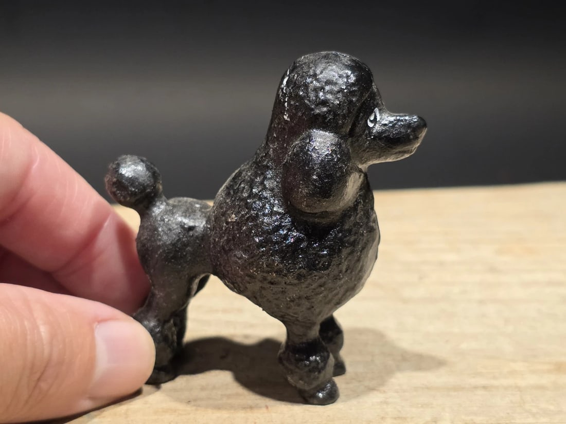 Cast Iron Poodle Dog Figurine Black Poodle Statue (1 of 11)