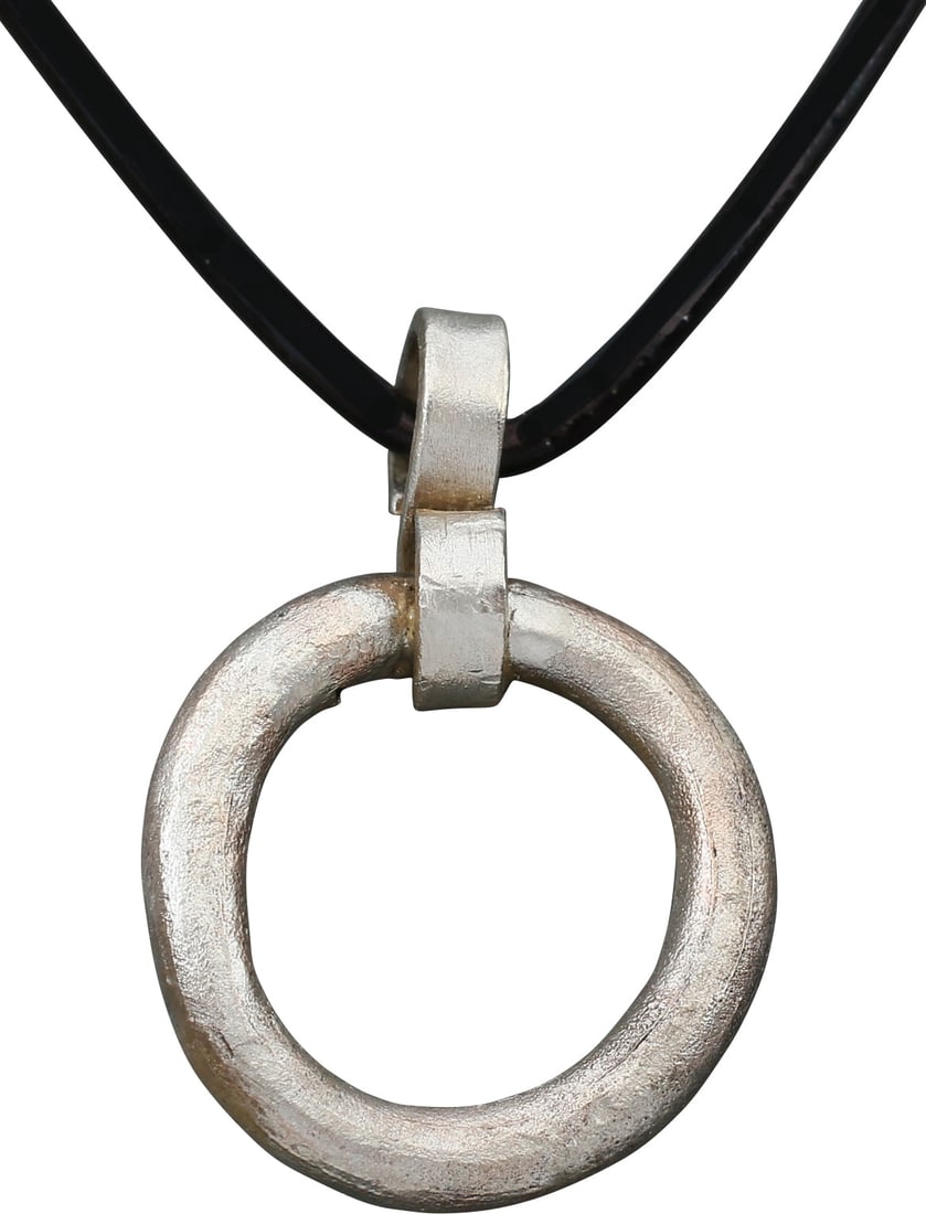 CELTIC PROSPERITY RING NECKLACE C.400-100BC: Before the Roman invasion of the British Isles, rings of bronze, silver, and gold were used as a means of exchange, particularly in Ireland. Most exchanges of goods and property were conducted by