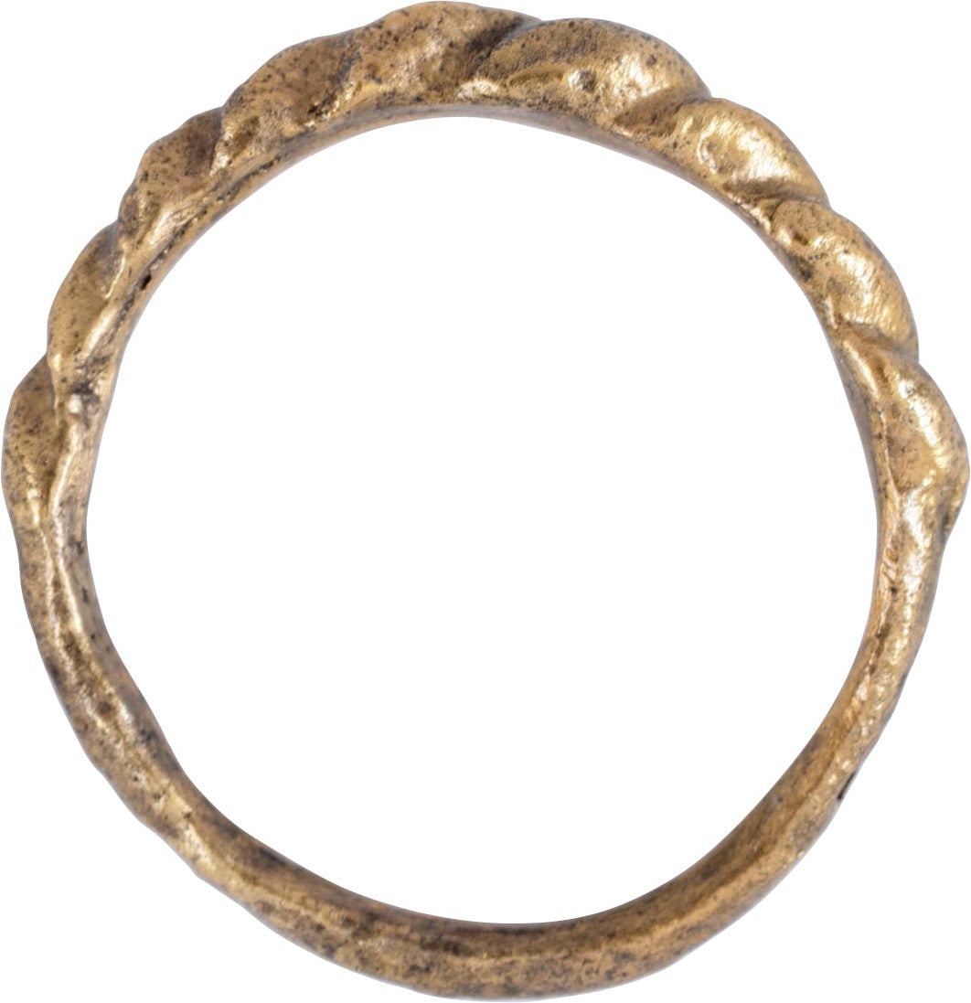 VIKING ROPED OR TWIST WARRIOR'S RING, SIZE 9 1/2 - 2