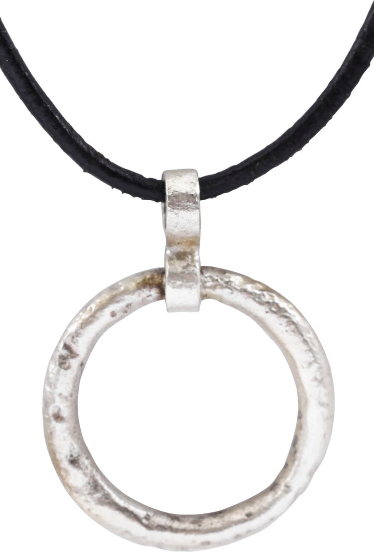 CELTIC PROSPERITY RING NECKLACE C.400-100 BC: Before the Roman invasion of the British Isles, rings of bronze, silver, and gold were used as a means of exchange, particularly in Ireland. Most exchanges of goods and property were conducted by bart