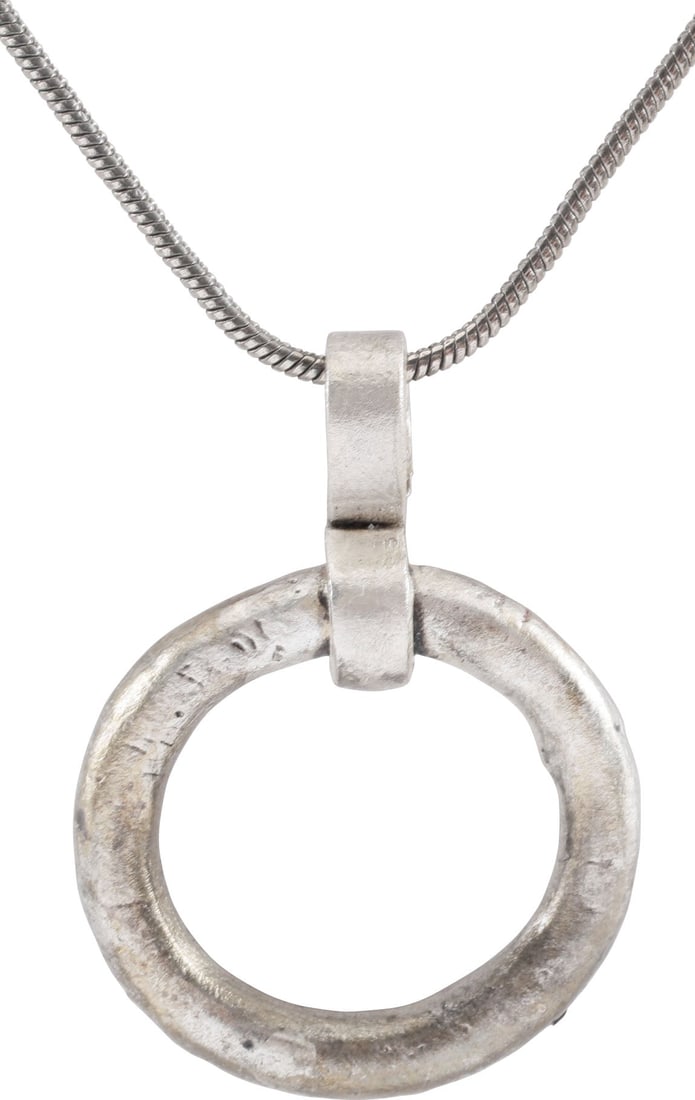 CELTIC PROSPERITY RING NECKLACE C.400-100 BC: Before the Roman invasion of the British Isles, rings of bronze, silver, and gold were used as a means of exchange, particularly in Ireland. Most exchanges of goods and property were conducted by