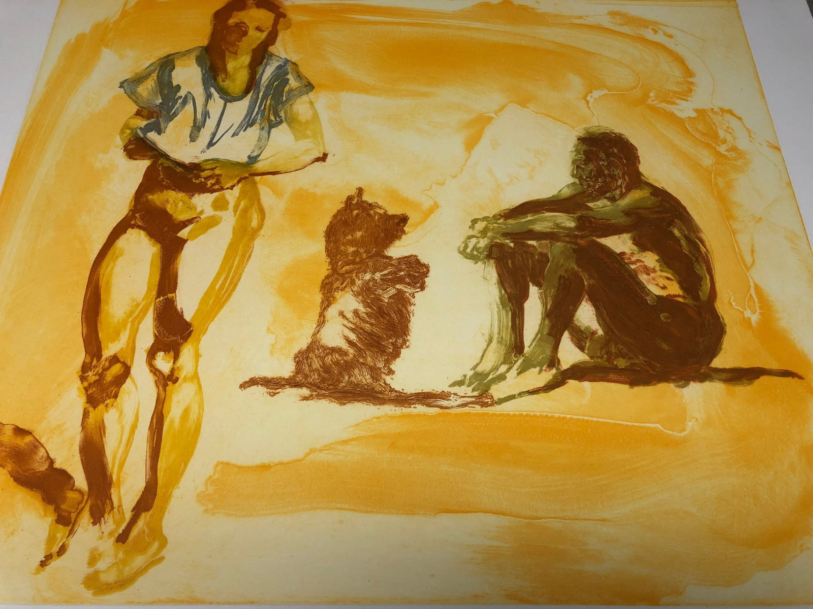 Eric Fischl - Beach Scene with Poodle - 1997 Etching - SIGNED 25.75" x 28.75" - 10