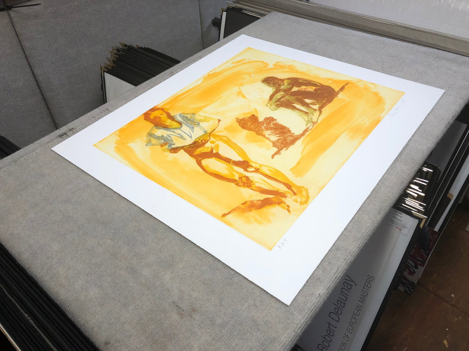 Eric Fischl - Beach Scene with Poodle - 1997 Etching - SIGNED 25.75" x 28.75" - 3