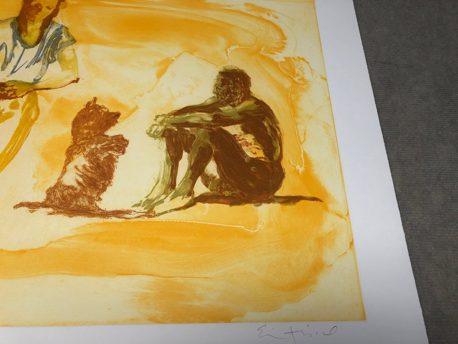 Eric Fischl - Beach Scene with Poodle - 1997 Etching - SIGNED 25.75" x 28.75" - 9