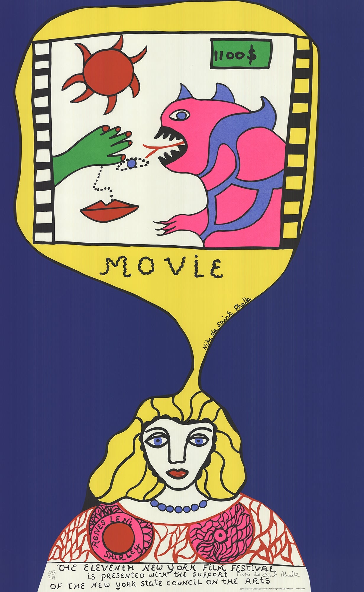 Niki de Saint Phalle - Eleventh New York Film Festival - 1973 Serigraph - SIGNED 70.25" x 37.25" - 3