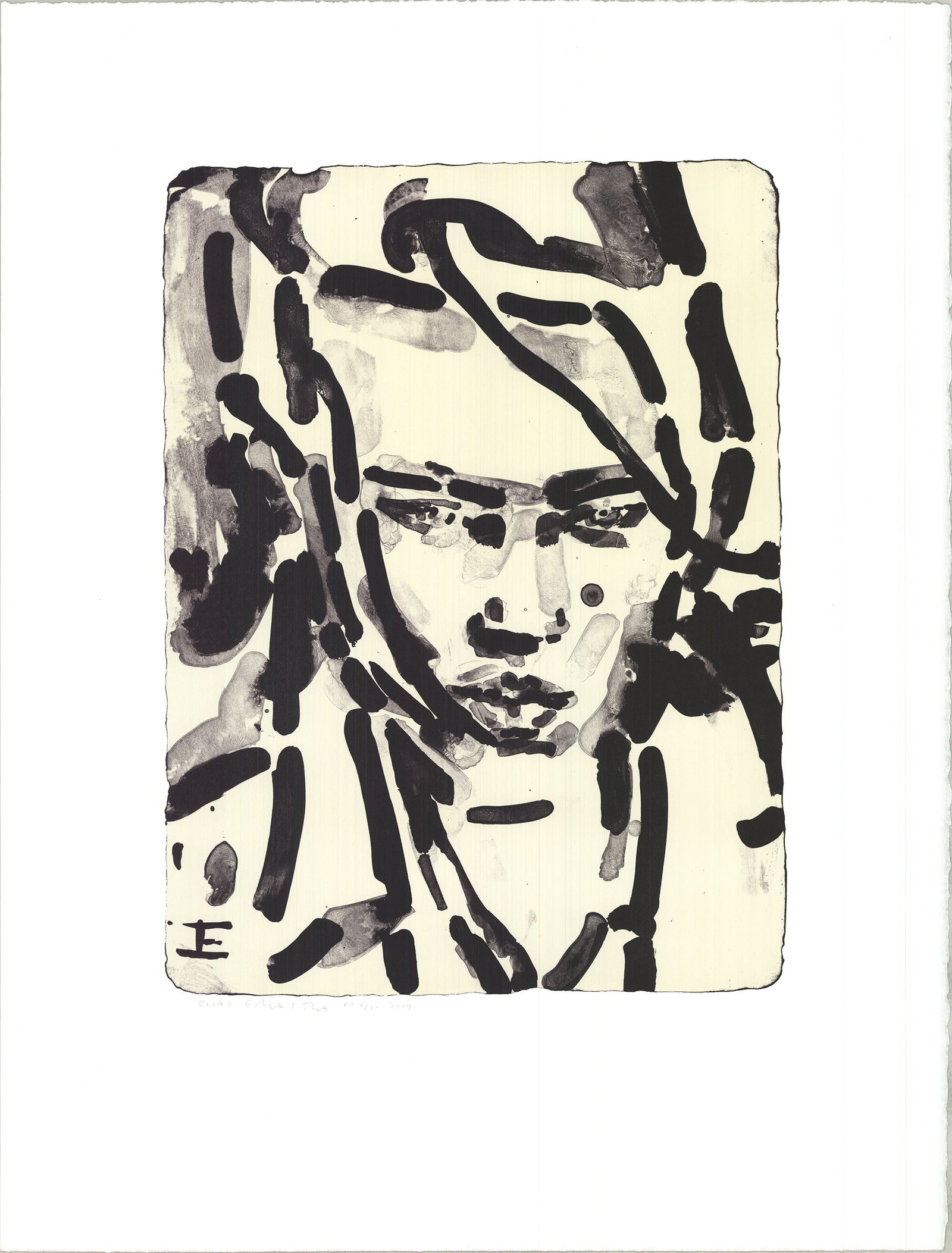 Elizabeth Peyton - Elias - 2014 Lithograph - SIGNED 25.75" x 19.75": Elias by Elizabeth Peyton, 2014 Signed Lithograph. Paper size is 25.75 x 19.75 inches, with an image size of 17 x 12.75 inches. The Lithograph is from an edition size of 100 and is not framed. The con