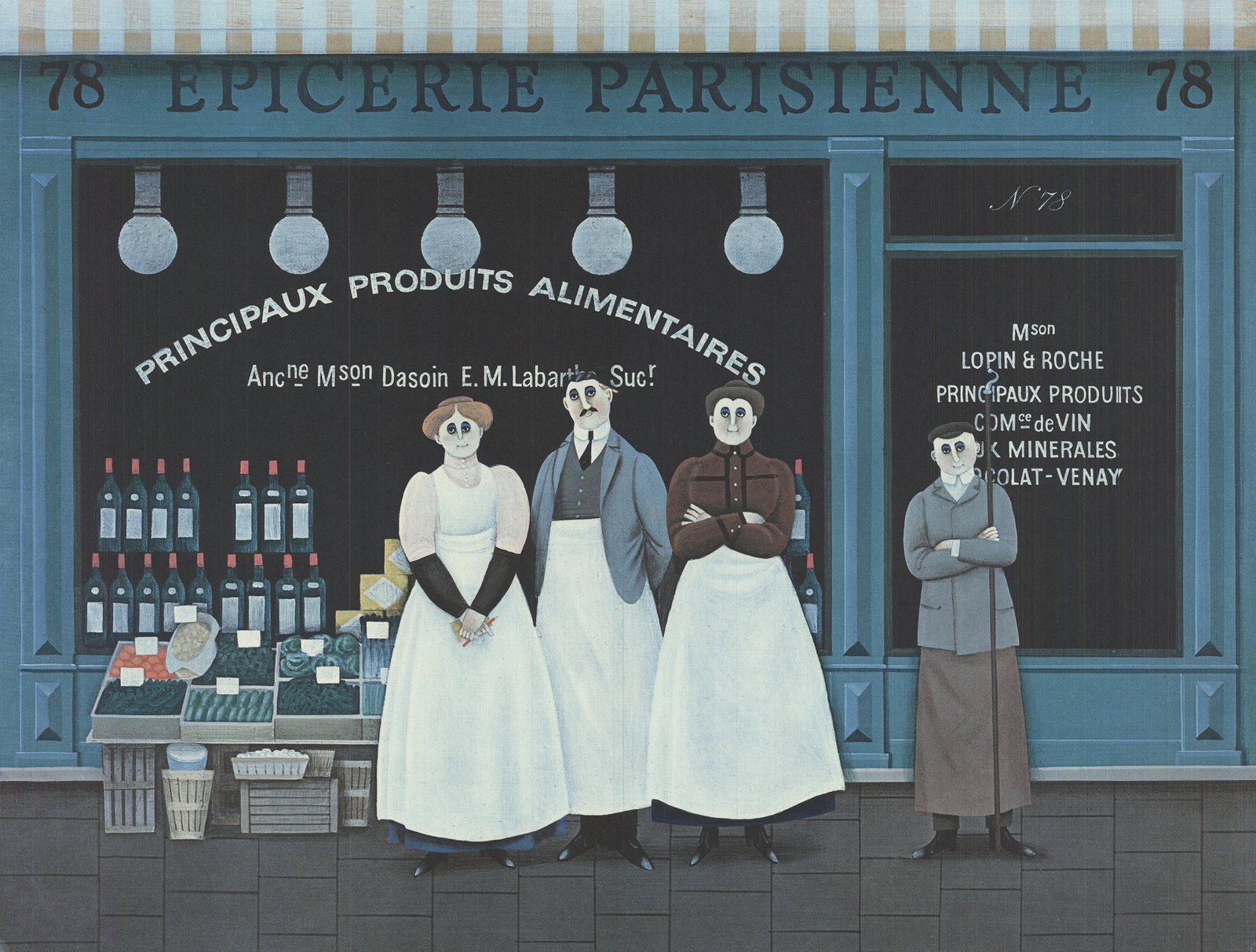Jan Balet - Epicerie Parisienne - 1985 Lithograph - SIGNED 19.75" x 25.5" - 3