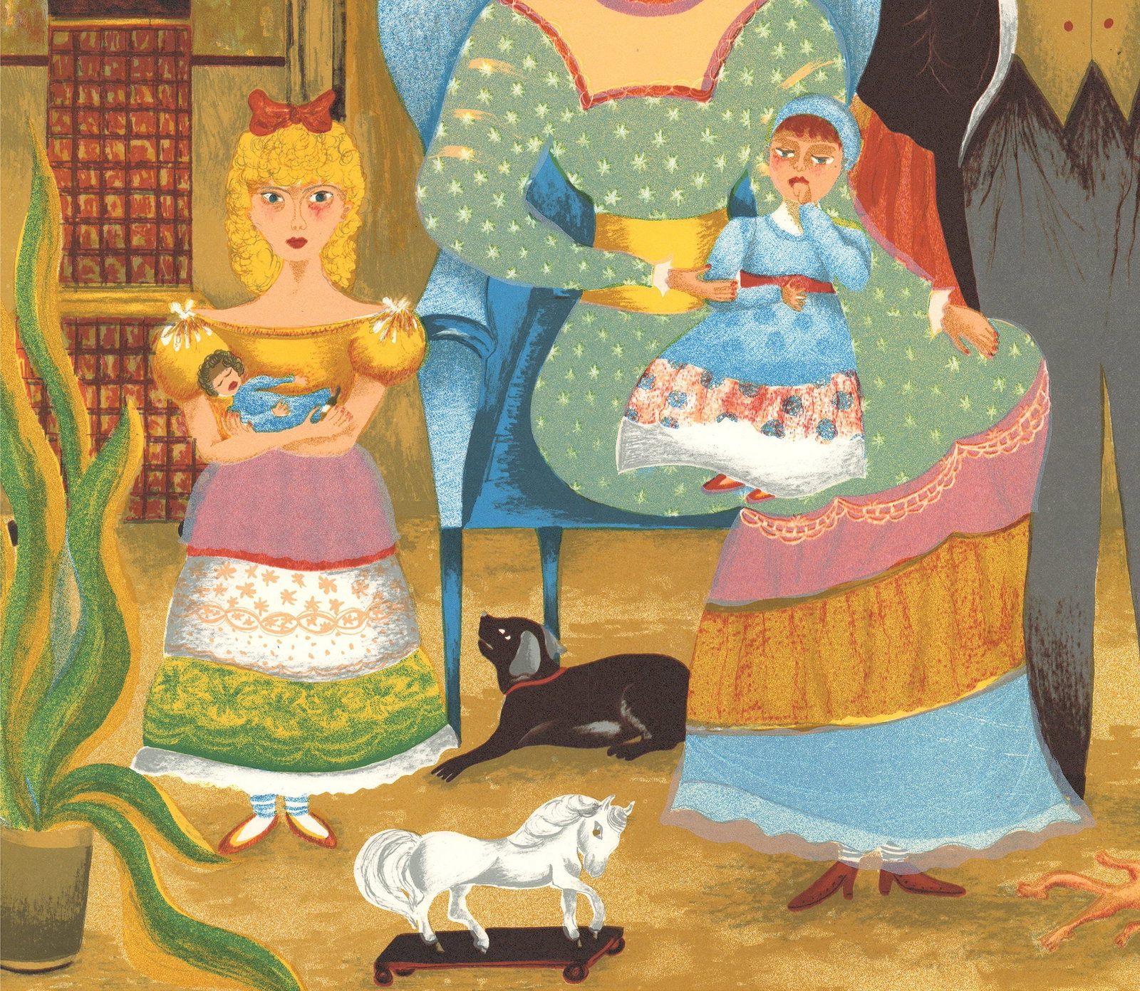 Lee Dubin - Family Portrait - 1985 Lithograph - SIGNED 22.5" x 24.25" - 5