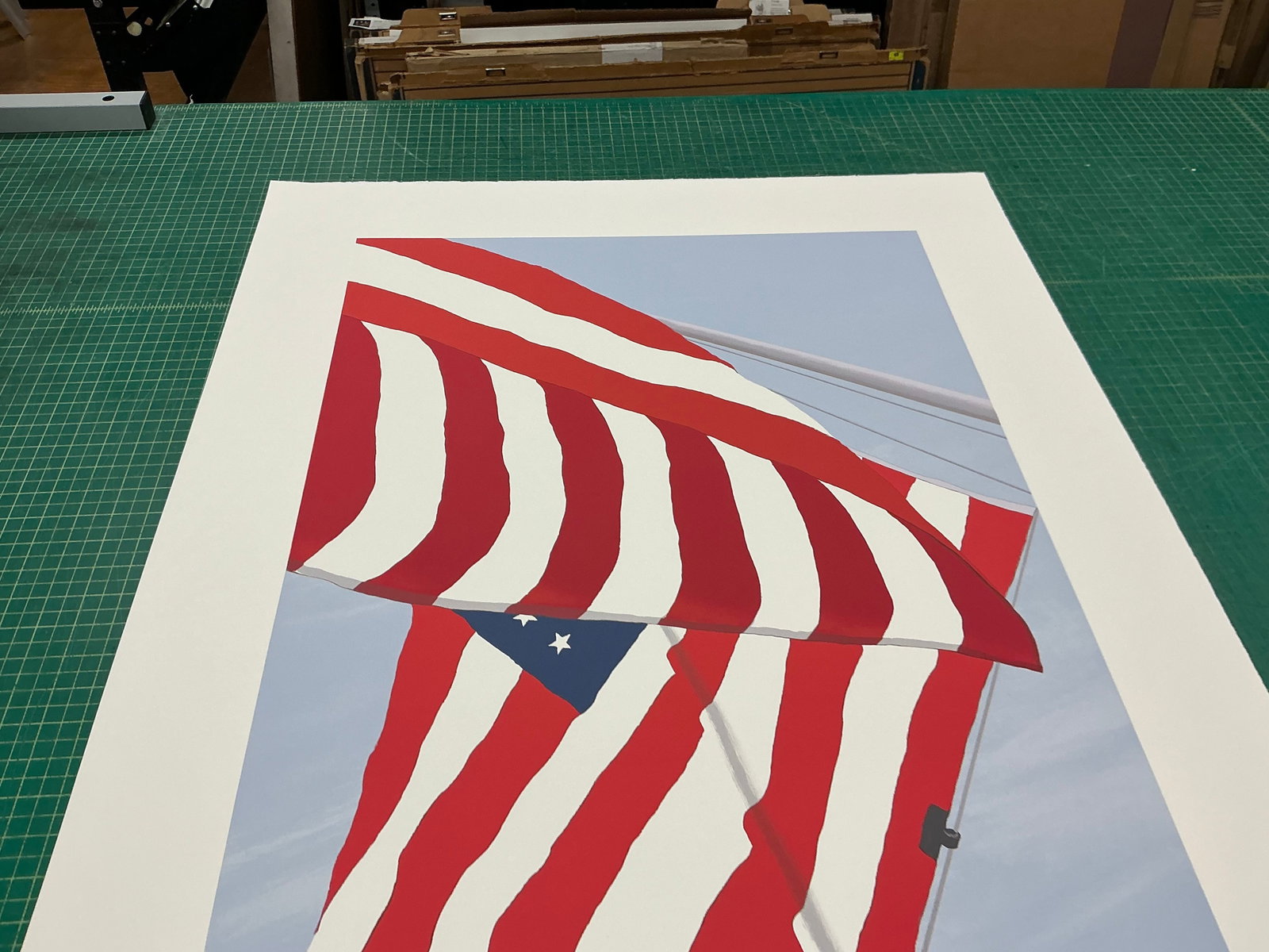 Gretchen Dow Simpson - Flags - 1991 Serigraph - SIGNED 37.5" x 30" - 10