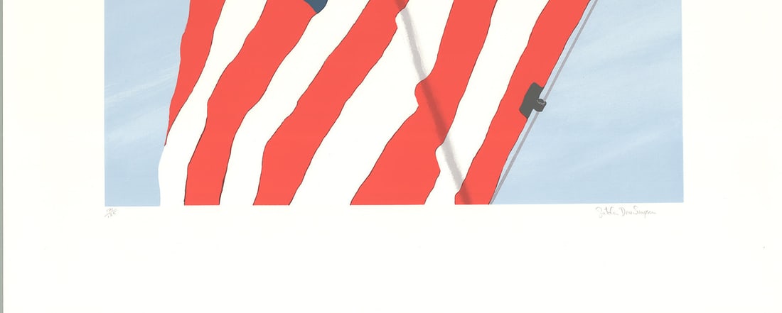 Gretchen Dow Simpson - Flags - 1991 Serigraph - SIGNED 37.5" x 30" - 4