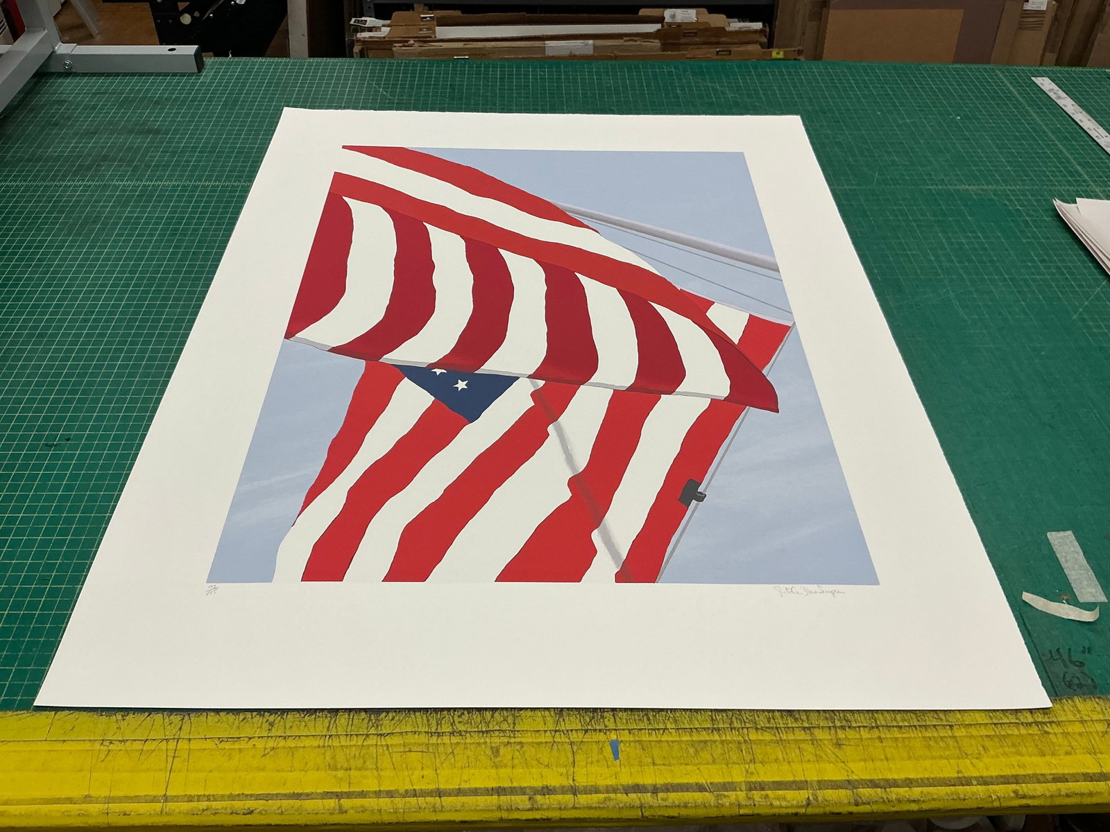 Gretchen Dow Simpson - Flags - 1991 Serigraph - SIGNED 37.5" x 30" - 6