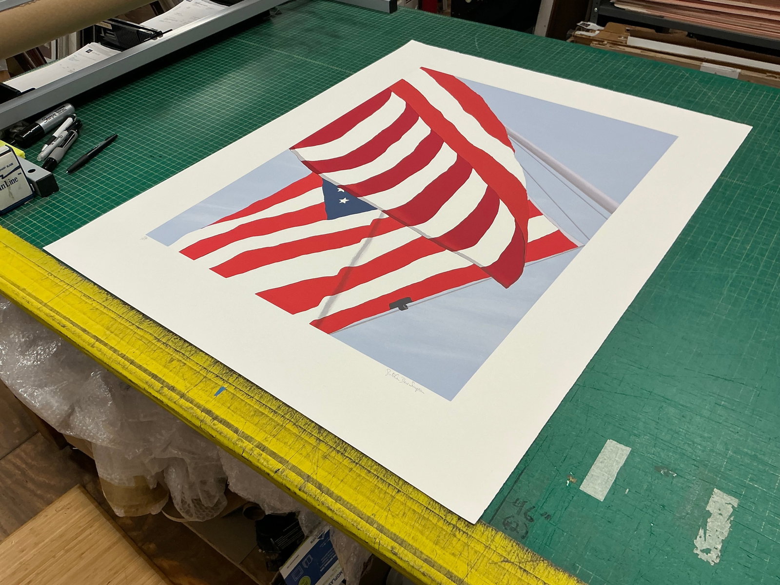 Gretchen Dow Simpson - Flags - 1991 Serigraph - SIGNED 37.5" x 30" - 7