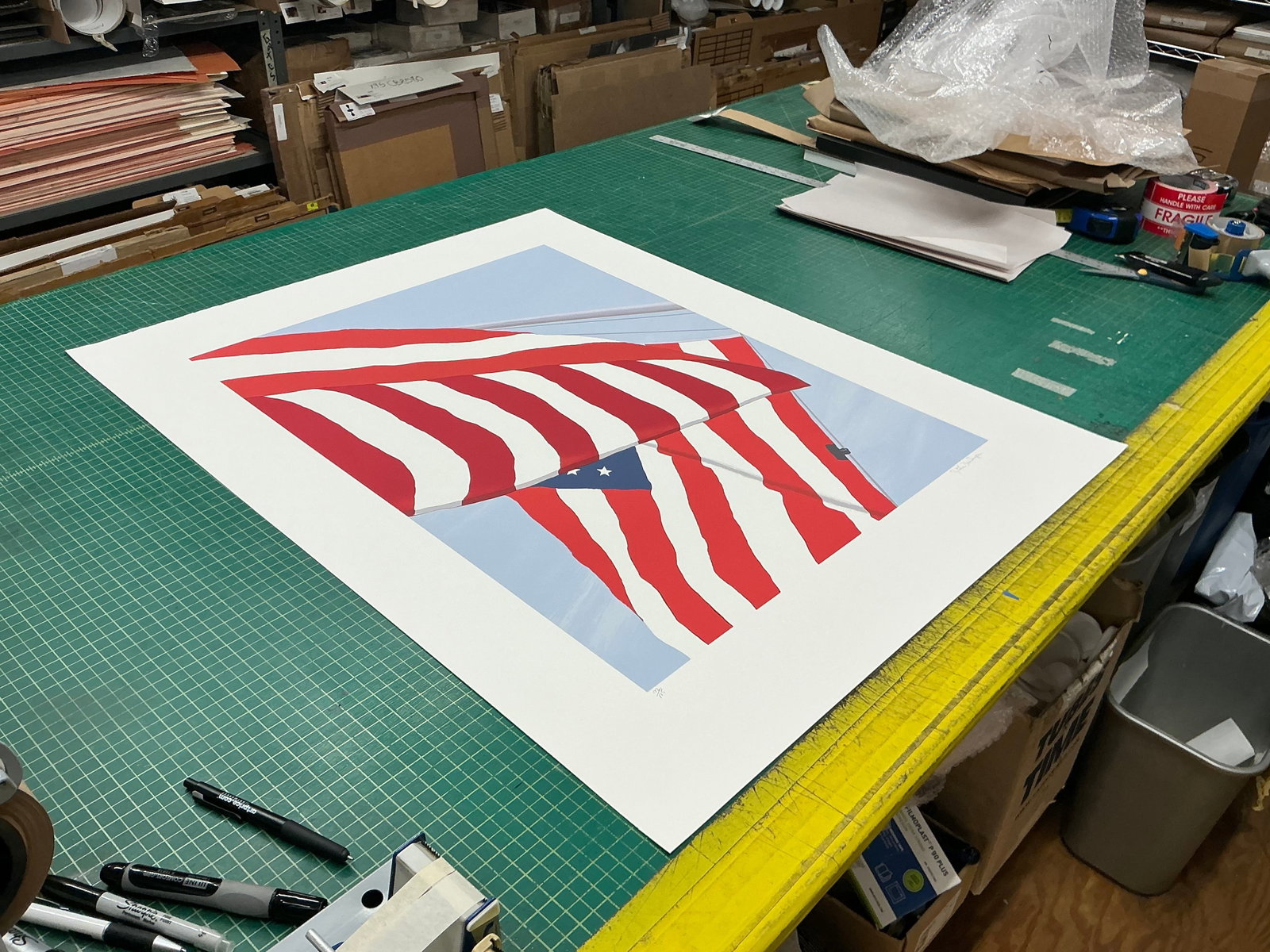 Gretchen Dow Simpson - Flags - 1991 Serigraph - SIGNED 37.5" x 30" - 8