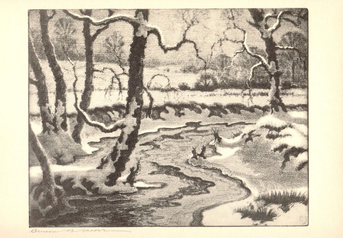Benson B Moore - Frozen Streams - 1936 Offset Lithograph 10" x 13" (1 of 1)