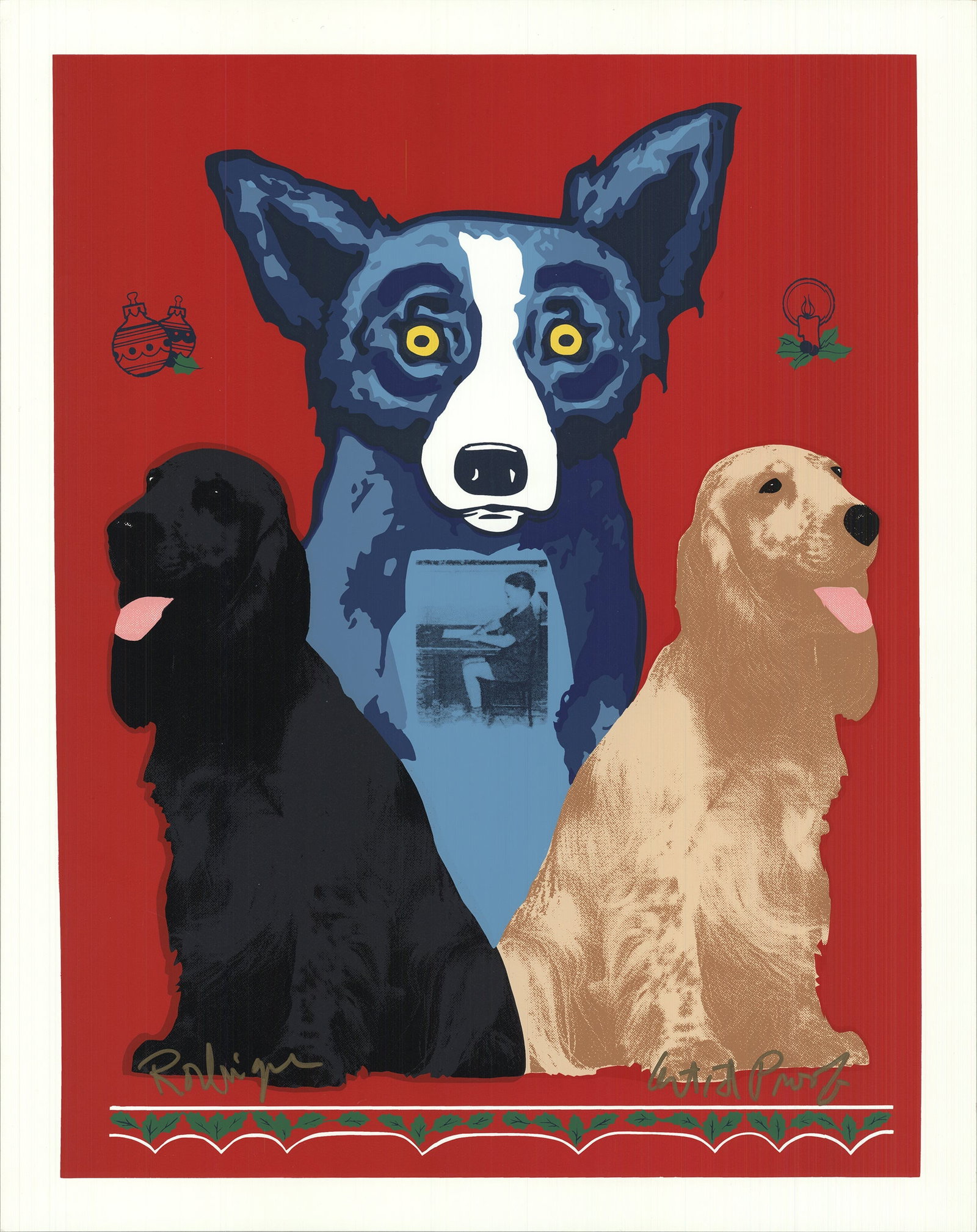 George Rodrigue - George's Sweet Inspirations - 2000 Serigraph - SIGNED 22.25" x 17.5": George's Sweet Inspirations by George Rodrigue, 2000 Signed Serigraph. Paper size is 22.25 x 17.5 inches, with an image size of 20.25 x 15.5 inches. The Serigraph is from an edition size of AP and is 