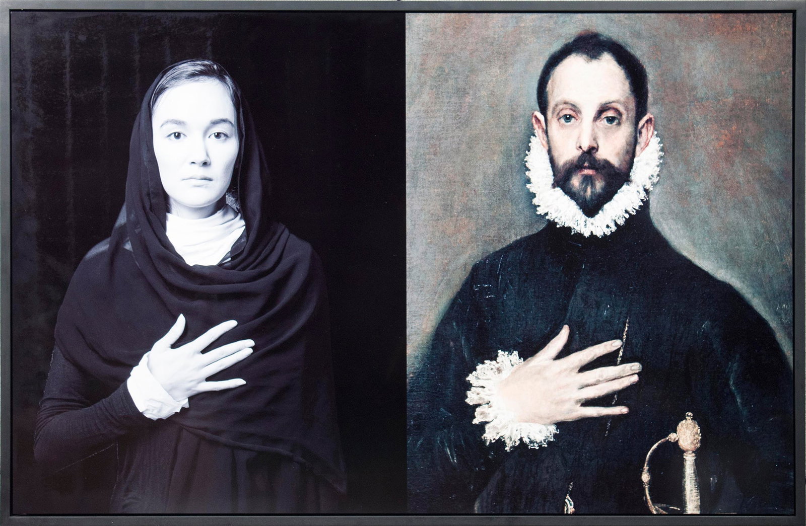 Shirin Neshat - In Deference - 2018 Mixed Media - SIGNED 26.75" x 41.25": In Deference by Shirin Neshat, 2018 Signed Mixed Media. Paper size is 26.75 x 41.25 inches, with an image size of 25.5 x 40 inches. The Mixed Media is from an edition size of 20 and is currently
