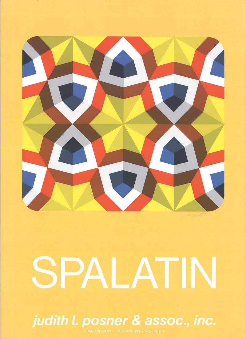Marko Spalatin - Kaleidoscope - 1980 Serigraph - SIGNED 36" x 26": Kaleidoscope by Marko Spalatin, 1980 Signed Serigraph. Paper size is 36 x 26 inches, with an image size of 18.5 x 21.25 inches. The Serigraph is from an edition size of 90 and is not framed. The condi