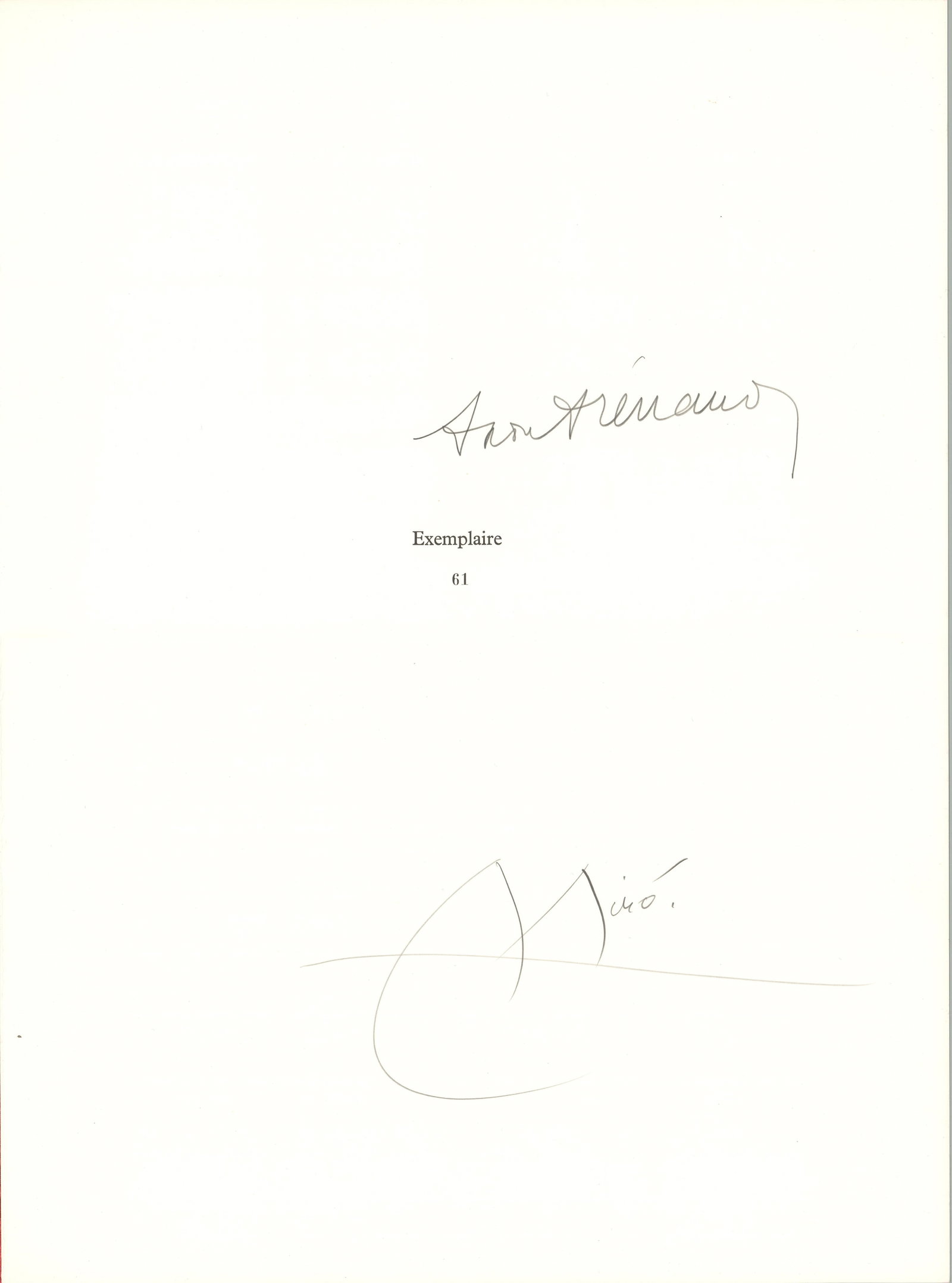 Joan Miro - Le Miroir de l'Homme (cover sheet) - 1972 Mixed Media - SIGNED 17.25" x 12.75": Le Miroir de l'Homme (cover sheet) by Joan Miro, 1972 Signed Mixed Media. Paper size is 17.25 x 12.75 inches, with an image size of 17.25 x 12.75 inches. The Mixed Media is from an edition size of