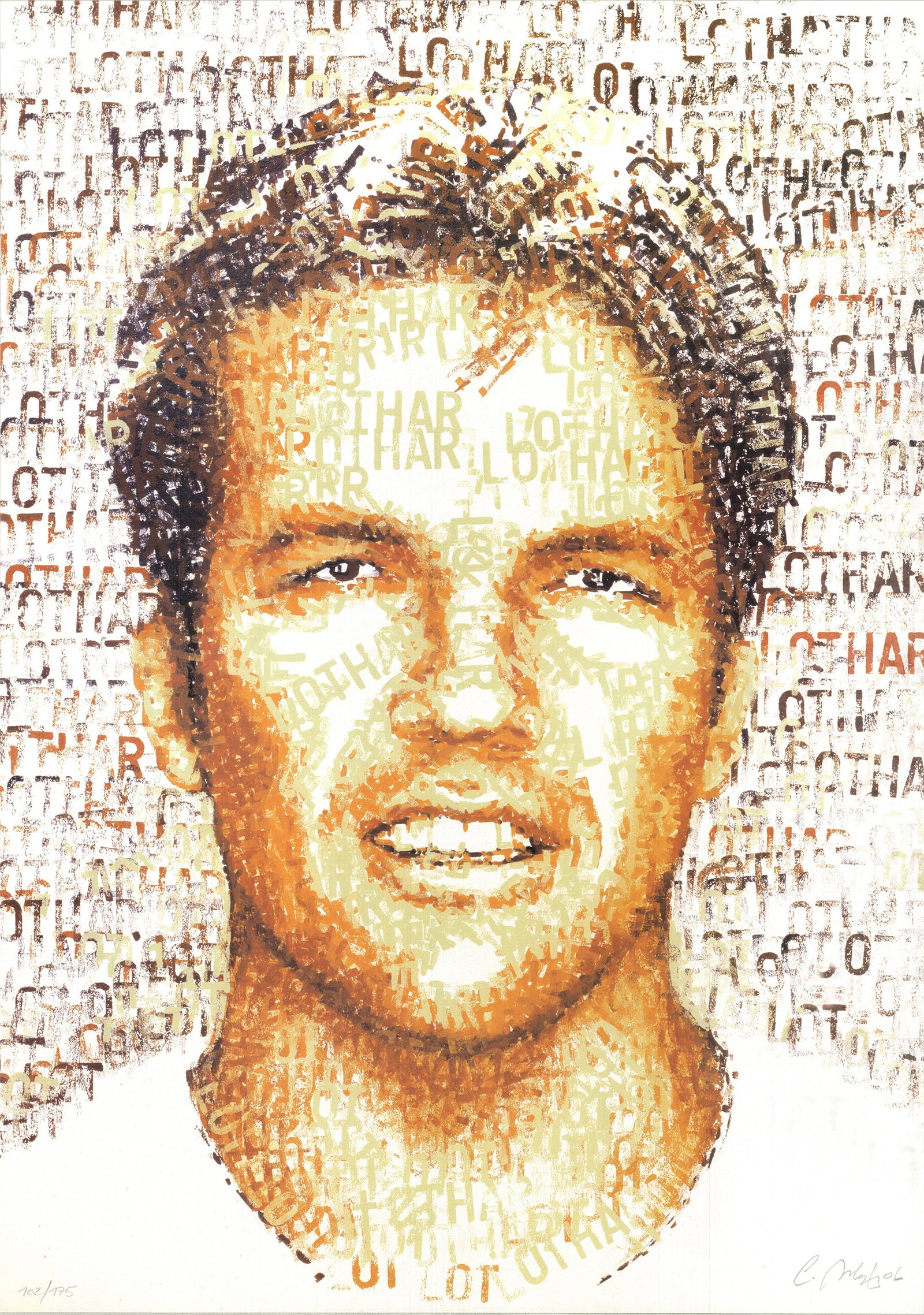 Chris Britz - Matt Lothar - 1989 Offset Lithograph - SIGNED 33" x 23": Matt Lothar by Chris Britz, 1989 Signed Offset Lithograph. Paper size is 33 x 23 inches, with an image size of 33 x 23 inches. The Offset Lithograph is from an edition size of 175 and is not framed.