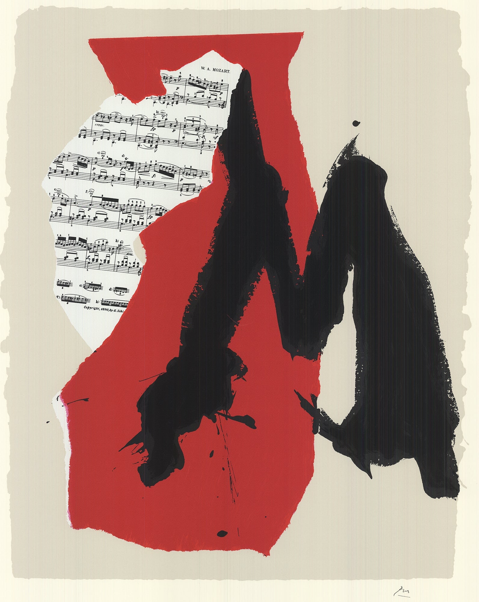 Robert Motherwell - Mostly Mozart Festival - 1991 Serigraph - SIGNED 40" x 29.25" - 3