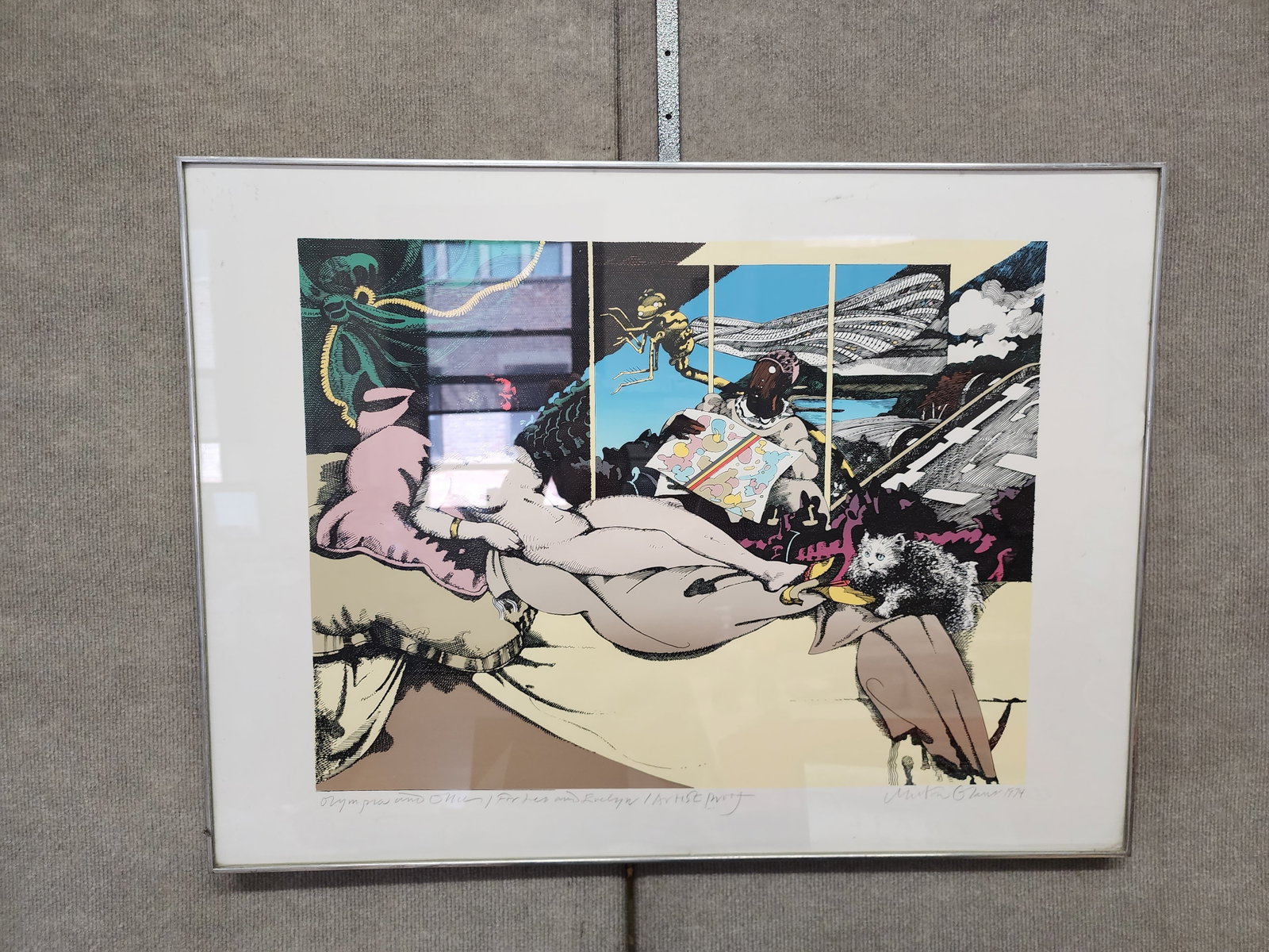 Milton Glaser - Olympia and Ollie (After Manet) - 1974 Lithograph - SIGNED 22" x 29.75" - 6