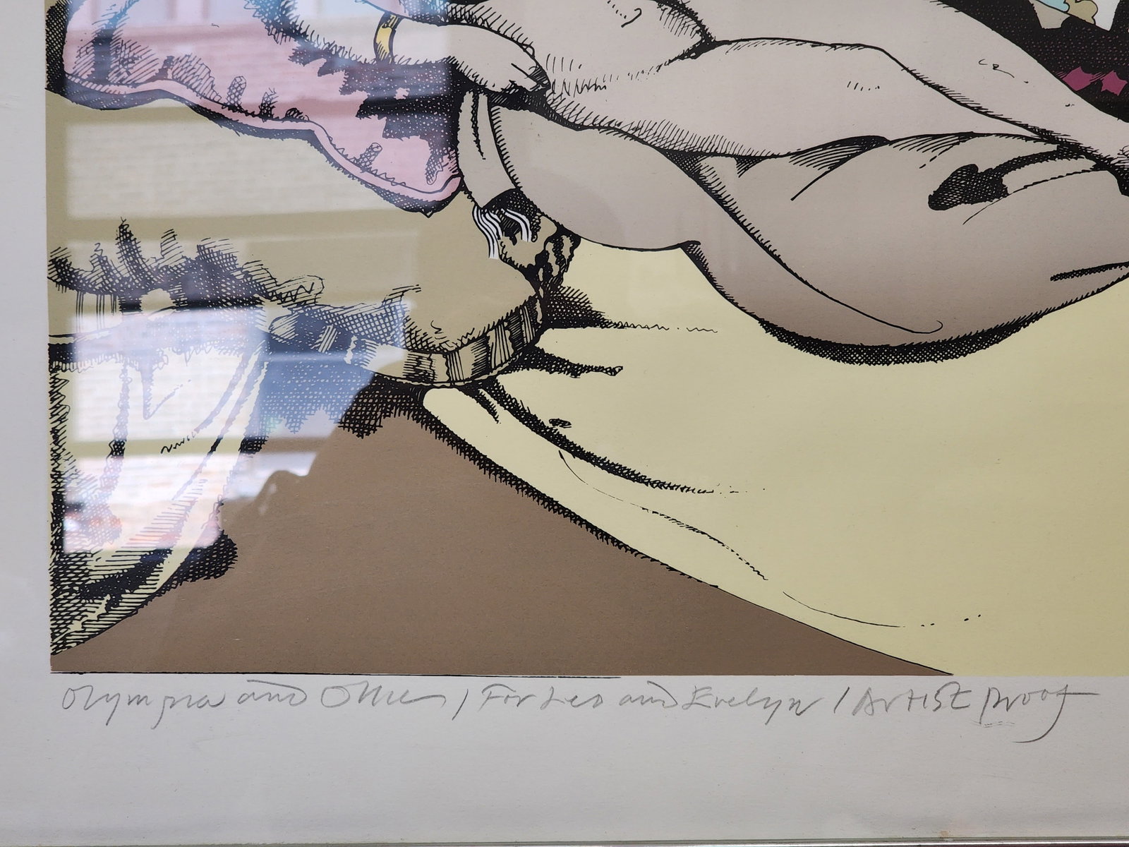 Milton Glaser - Olympia and Ollie (After Manet) - 1974 Lithograph - SIGNED 22" x 29.75" - 7