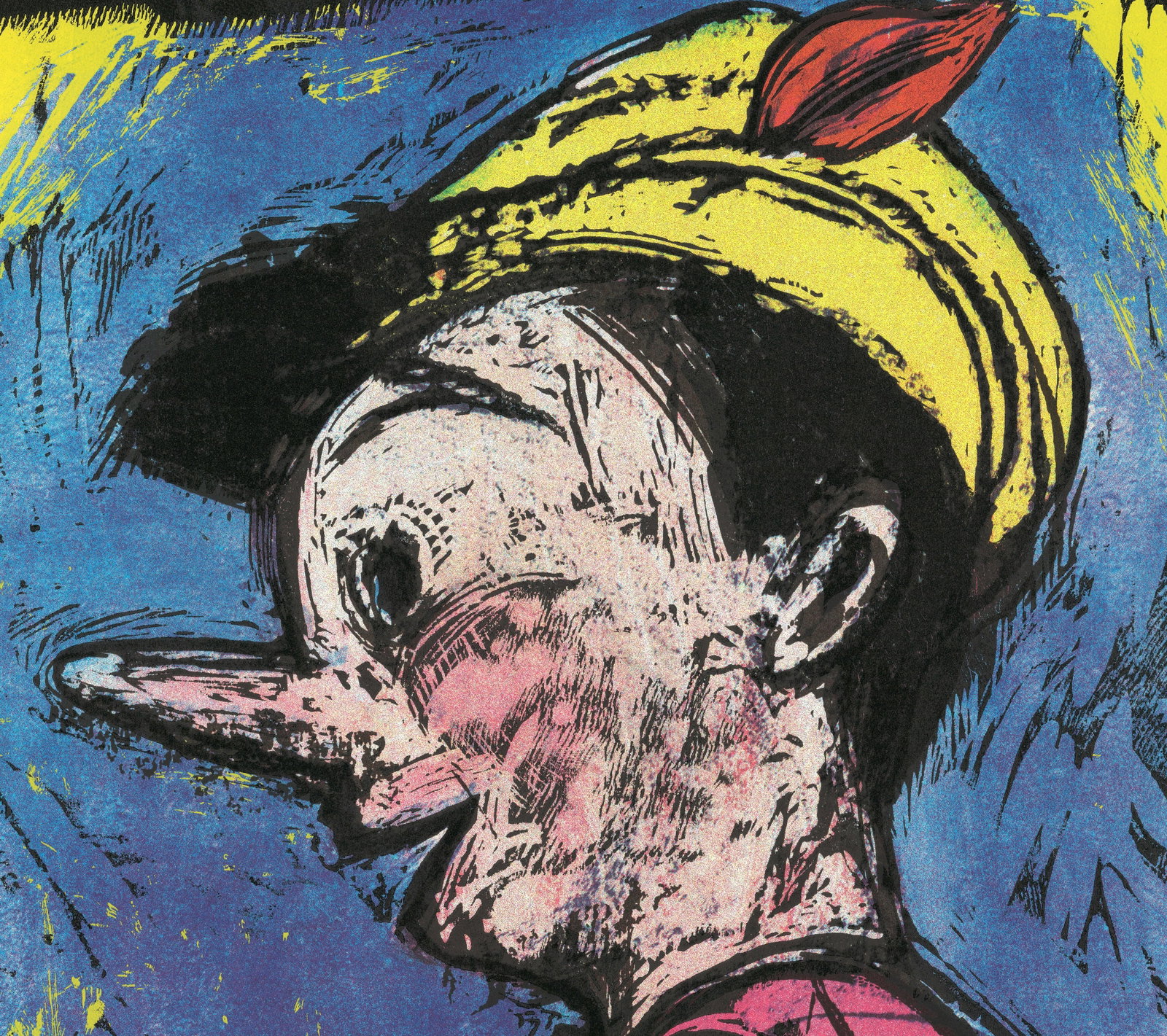 Jim Dine - Pinocchio - 2008 Mixed Media - SIGNED 37" x 27" - 3