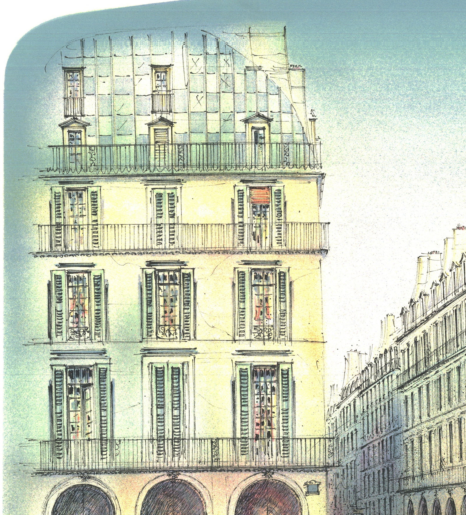 Rolf Rafflewski - Place Jeanne d'Arc, Paris - 1981 Lithograph - SIGNED 22" x 30" - 3