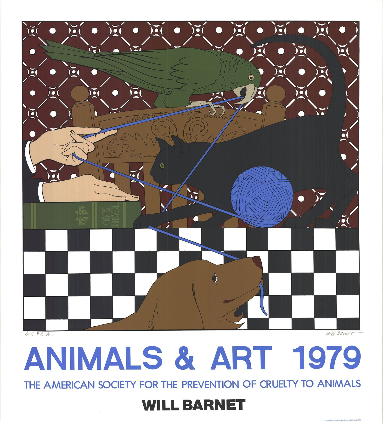 Will Barnet - Polly, Minou and Eon - 1979 Serigraph - SIGNED 38" x 34": Polly, Minou and Eon by Will Barnet, 1979 Signed Serigraph. Paper size is 38 x 34 inches, with an image size of 27.5 x 30 inches. The Serigraph is from an unknown edition size. and is not framed. The