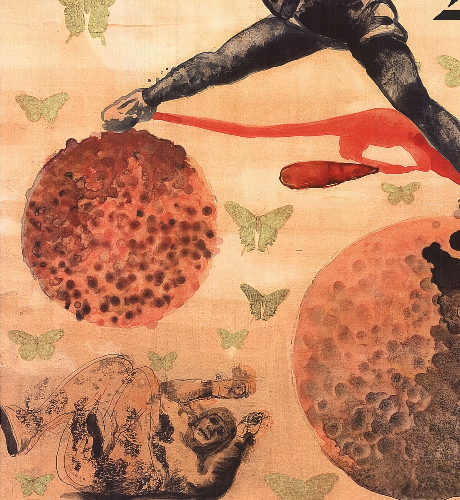 Nalini Malani - Roland Garros French Open - 2010 Offset Lithograph - SIGNED 31.5" x 23.5" - 3