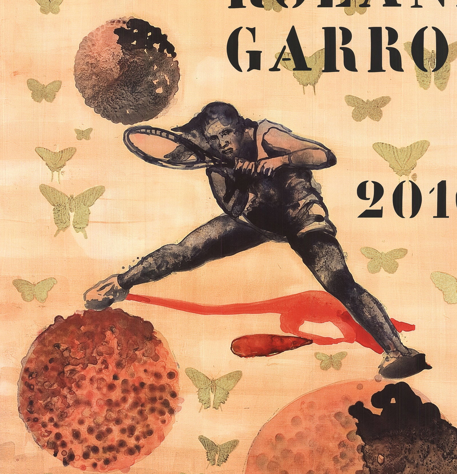 Nalini Malani - Roland Garros French Open - 2010 Offset Lithograph - SIGNED 31.5" x 23.5" - 4