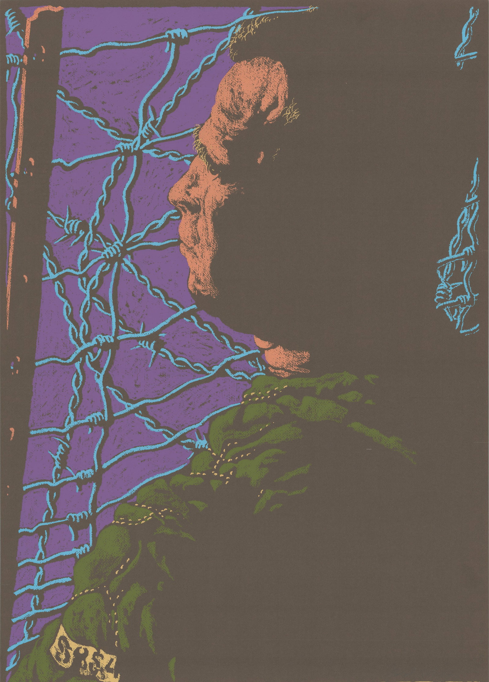 Jack Beal - Solzhenitsyn, Russian - 1971 Serigraph - SIGNED 30.75" x 20" - 3