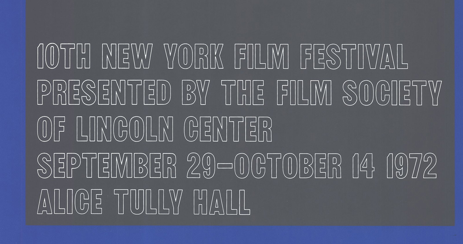 Josef Albers - The 10th New York Film Festival - 1972 Serigraph - SIGNED 50" x 26" - 4