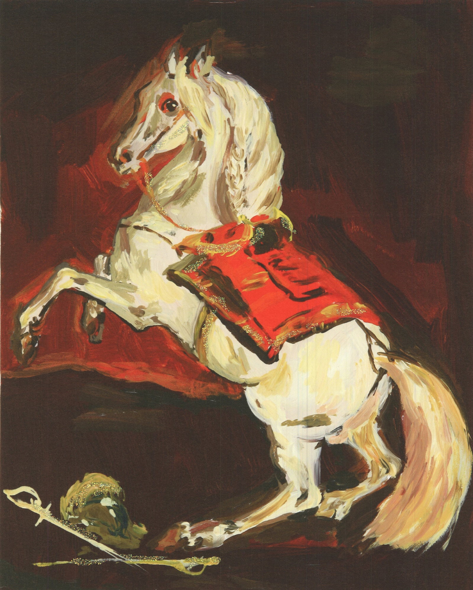 Karen Kilimnik - The Sparkly Splendid Lippazanner at the Battle of Austerlitz - 2008 Mixed Media - - 4
