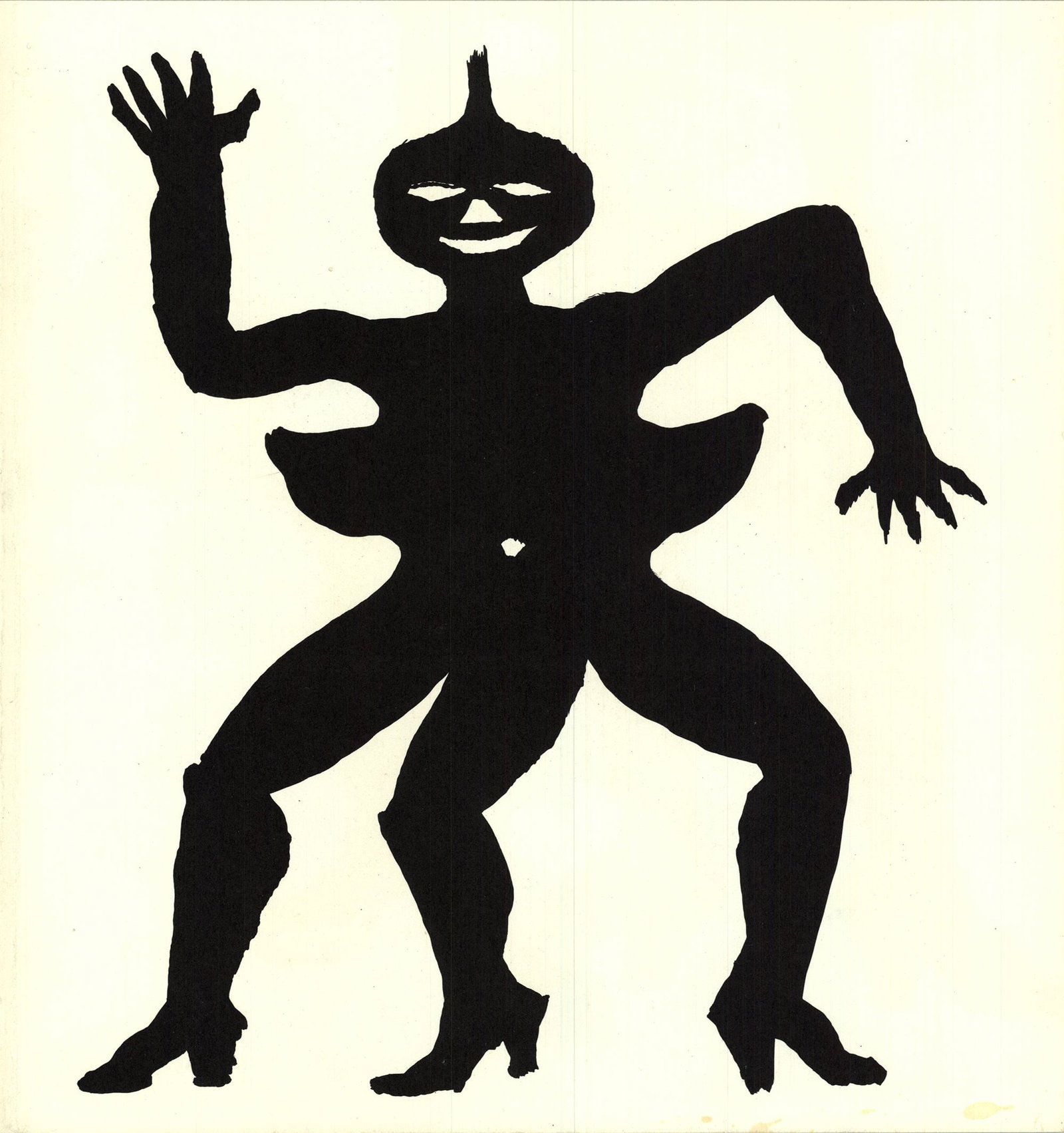 Alexander Calder - Three Legged Figure - 1975 Lithograph 11.75" x 11": Three Legged Figure by Alexander Calder, 1975 Unsigned Lithograph. Paper size is 11.75 x 11 inches, with an image size of 11.75 x 11 inches. The Lithograph is from an unknown edition size. and is not 