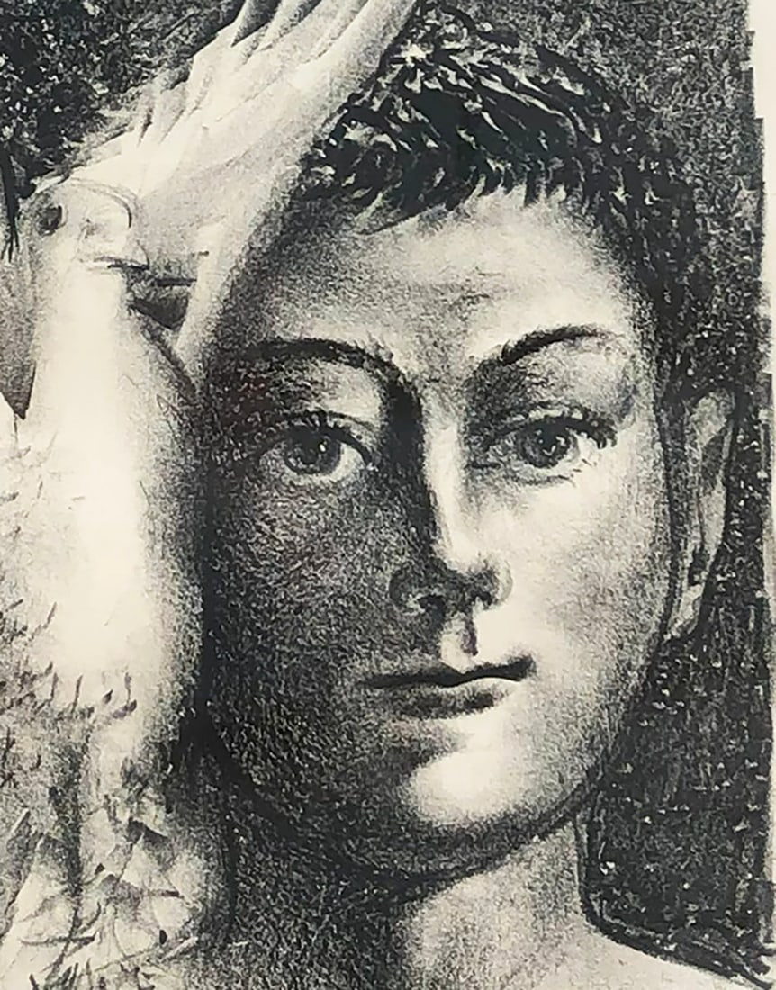 Aaron Esler - Young Man with Dove Portrait - 1985 Lithograph - SIGNED 24" x 19" - 3