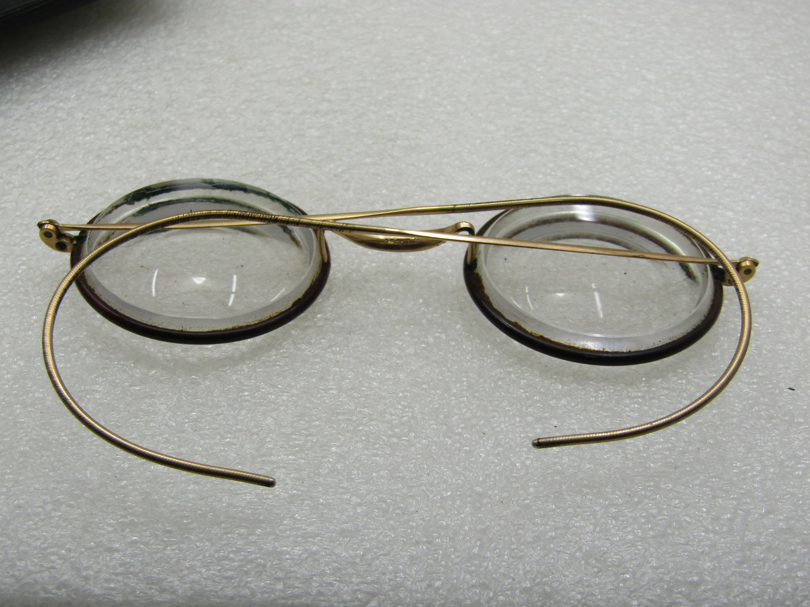 Vintage G.F. Shur-On Eye Glasses in Case, Very Thick, 4.5" - 5