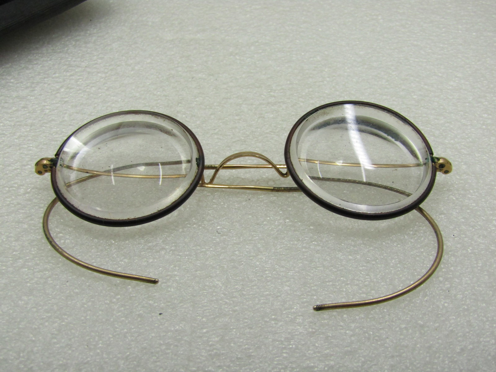 Vintage G.F. Shur-On Eye Glasses in Case, Very Thick, 4.5" - 8
