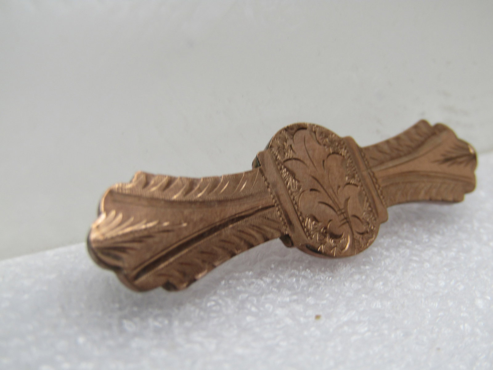 Vintage 10kt. G.F. Bar Brooch, Engraved Design, 1910's-1920's - 3