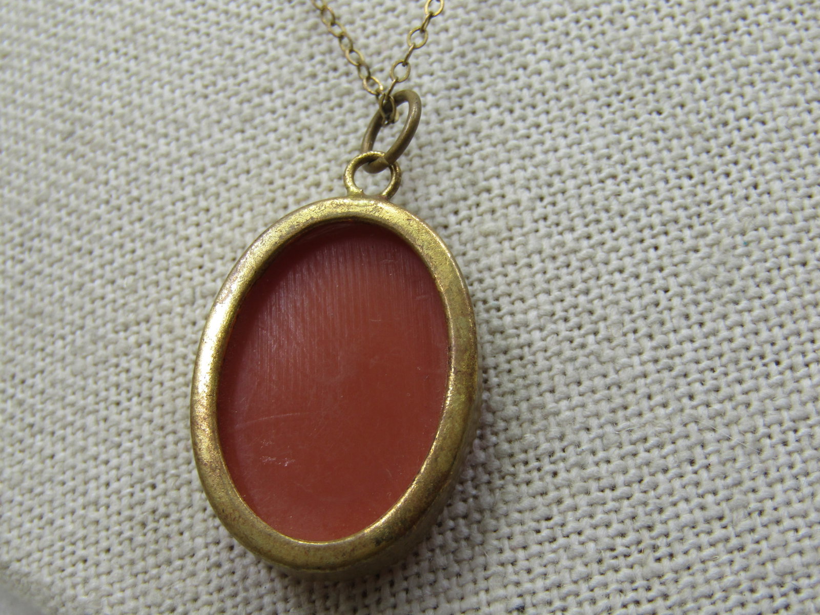 Vintage 10kt G.F. Cameo Necklace, 16.5" , 1930's-1940's - 4