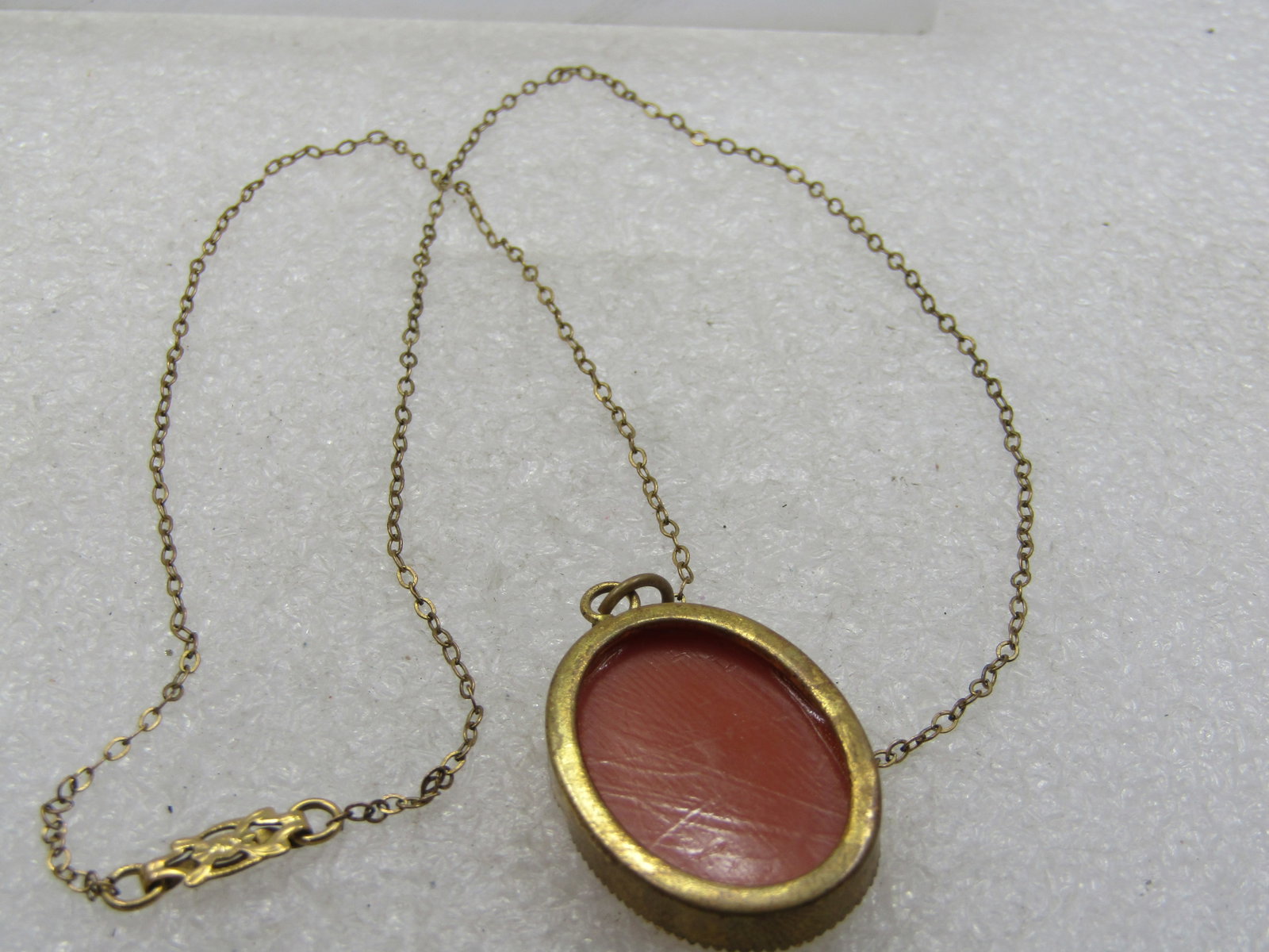Vintage 10kt G.F. Cameo Necklace, 16.5" , 1930's-1940's - 5