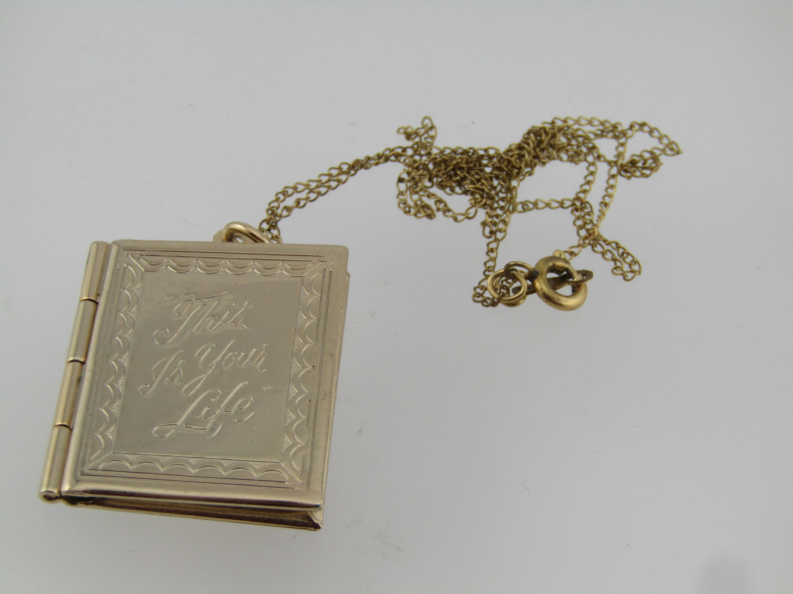 Vintage This is Your Life Book Locket Necklace, 18", 1960's-1970's - 4