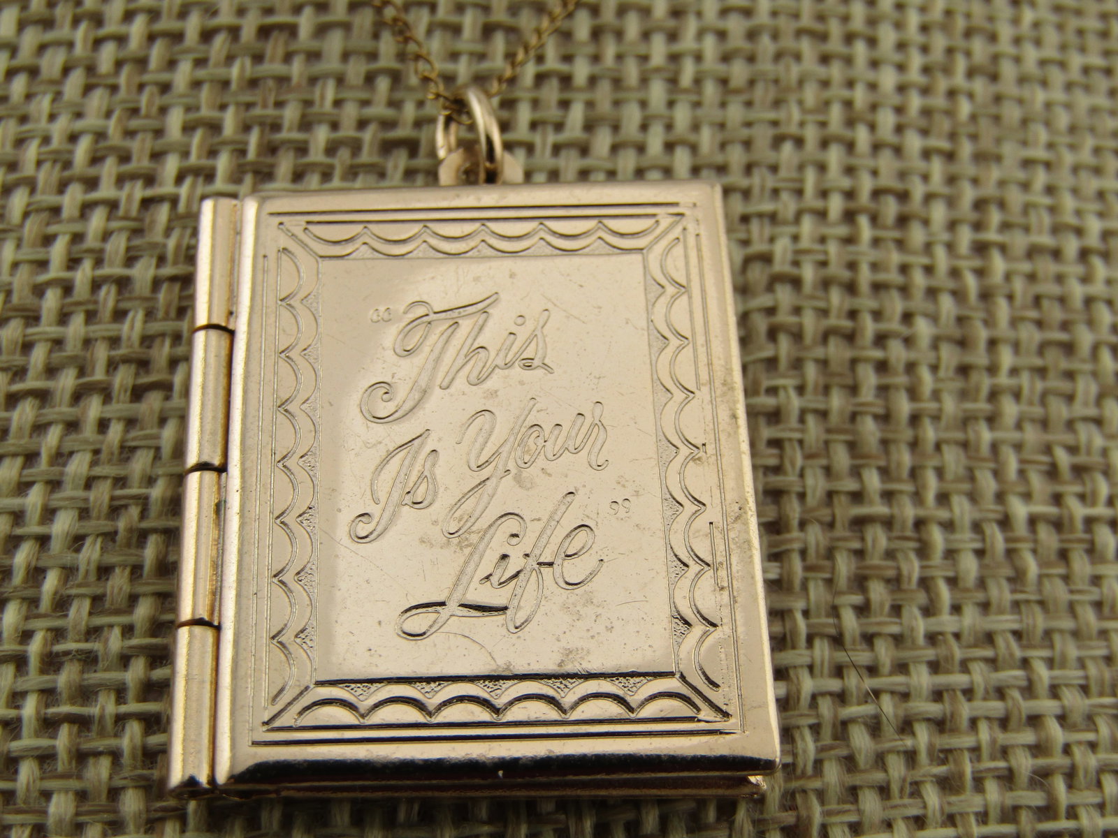 Vintage This is Your Life Book Locket Necklace, 18", 1960's-1970's - 5