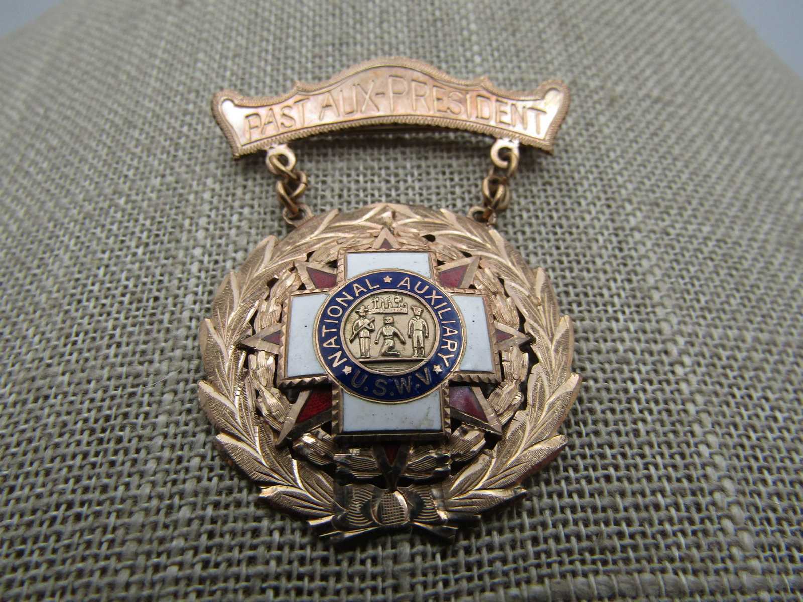 Vintage Past Aux-President USWV Pin, 10kt-12kt G.F., 1930's - 3