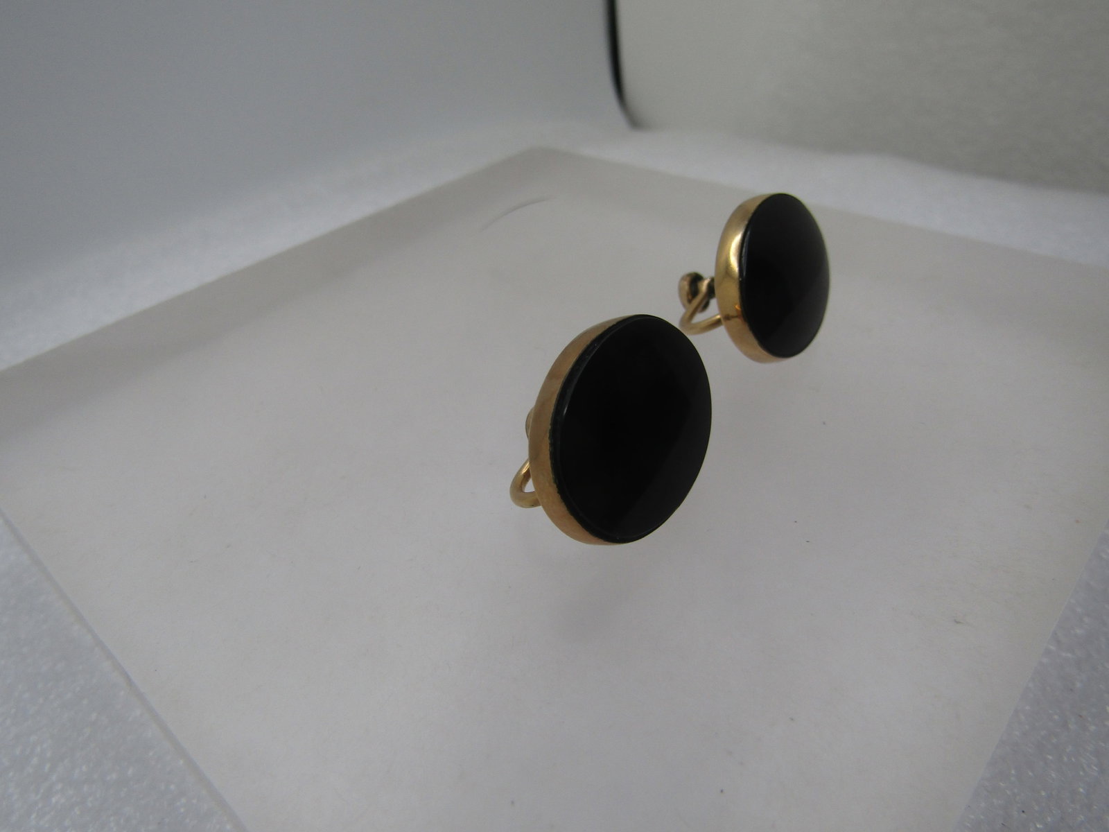 Vintage 12kt G.F. Onyx ,WRE Onyx Necklace, Bracelet, Earrings, 1940's-1950's, Signed WRE - 6